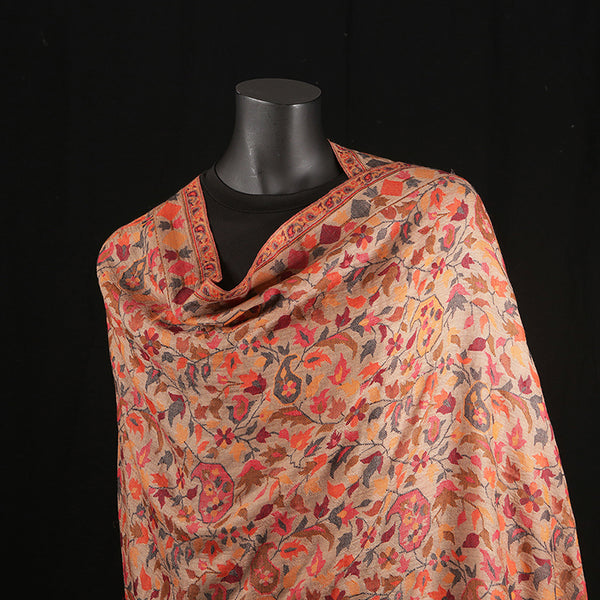 Pashmina Ladies Shawl / Scarf - Peach Jaal