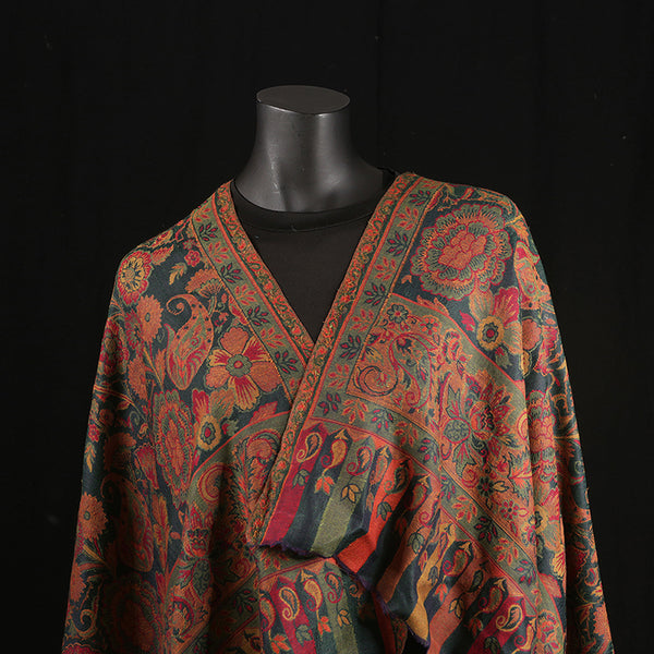Handmade Pashmina Ladies Shawl / Scarf - Green Paisley