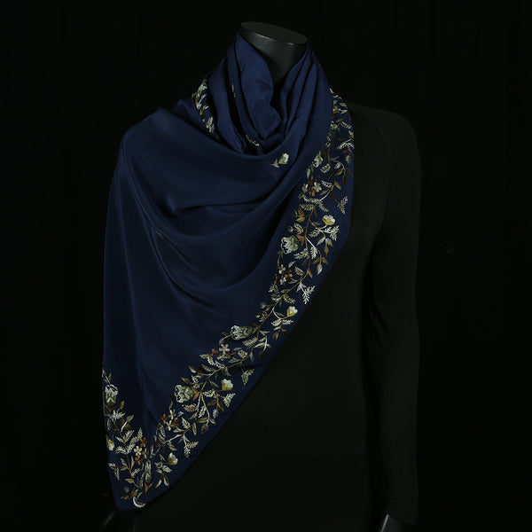 Curry Peepal Silk Scarf Handmade Chiffon Crepe Women Hijab Headscarf