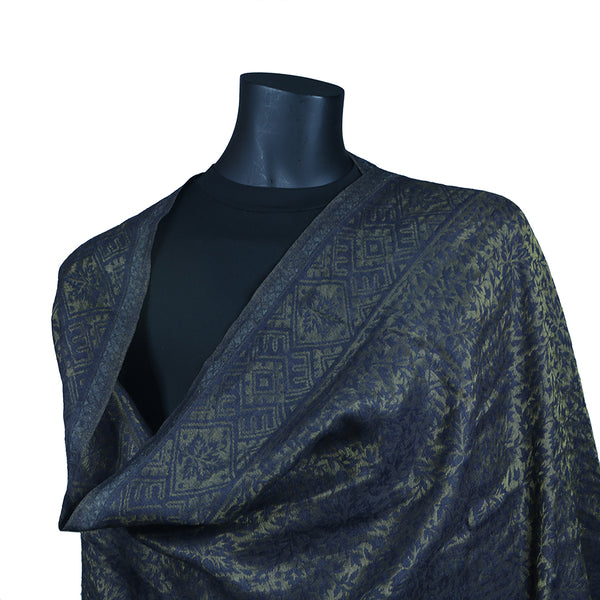 Curry Peepal Shawl Pashmina Wool Women Scarf Handmade
