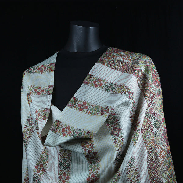 Curry Peepal Shawl Pashmina Women Maroon Handmade
