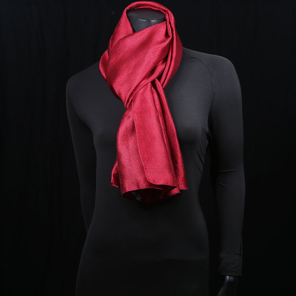 Women's Blended Silk Scarf Maroon Weave