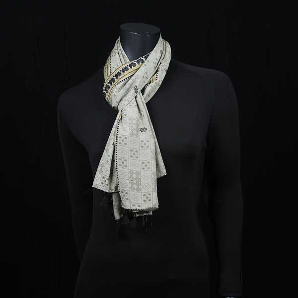 Women's deChine Crepe Scarf Grey Print