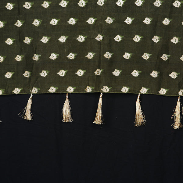 Silk Organza Women's Scarf Olive Green