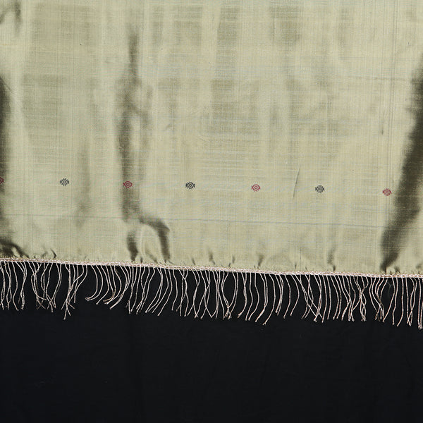 Women's Pure Silk Scarf Silver Green