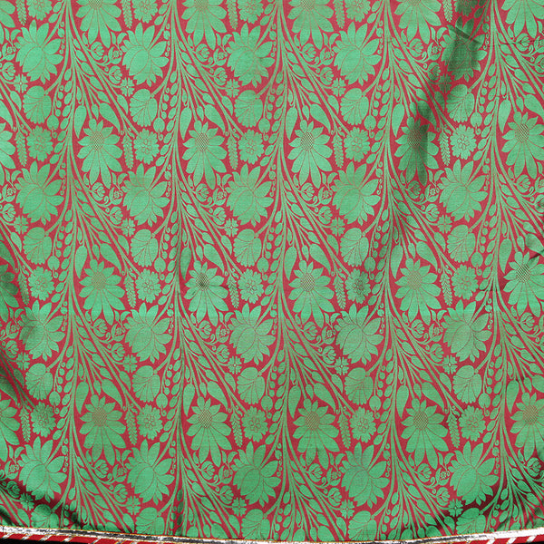 Women's Blended Silk Scarf Red Green Reversible