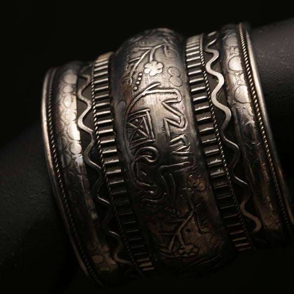 Oxidised silver metal jewelry jewellery bracelet kada bangle handmade