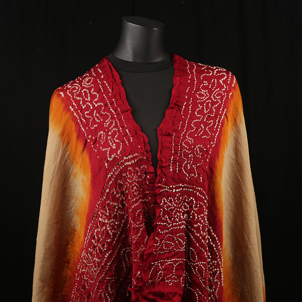 Curry Peepal Women's Scarf Tie & Dye Rust Red Hijab