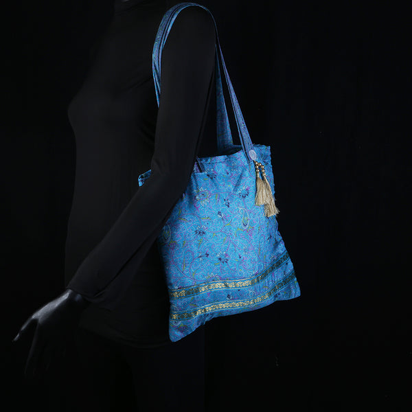 Handmade Embroidered Ladies Sling Bag & matching silk scarf