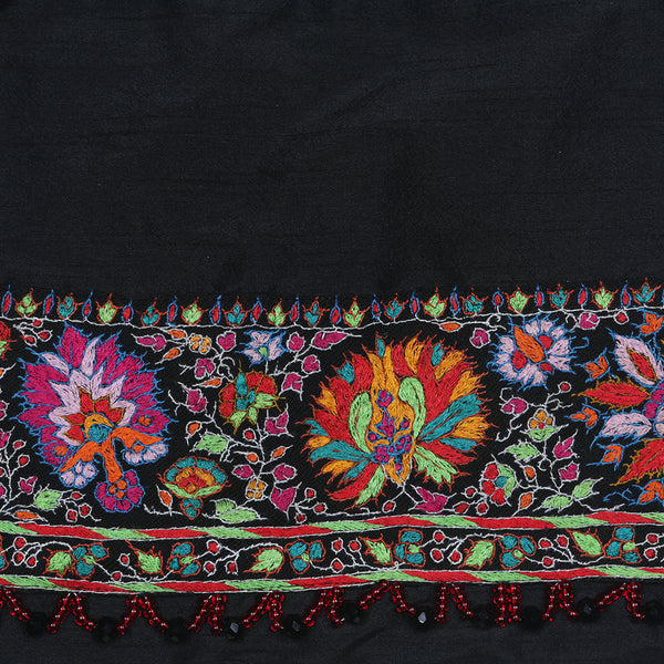 Handmade Potli HandBag Black Embroidered Border