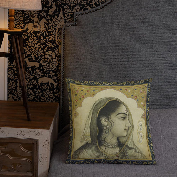 Antique Art Print Decorative Throw Pillow & Cushion Mughal Queen Bed