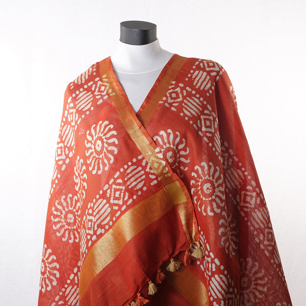 Blended Cotton Viscose Women's Scarf Batik Print Floral