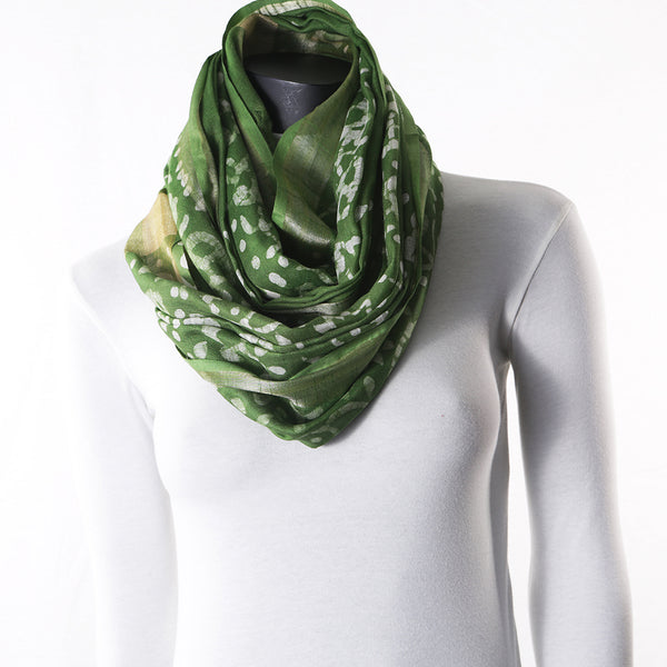Blended Cotton Viscose Women's Scarf Batik Print Floral
