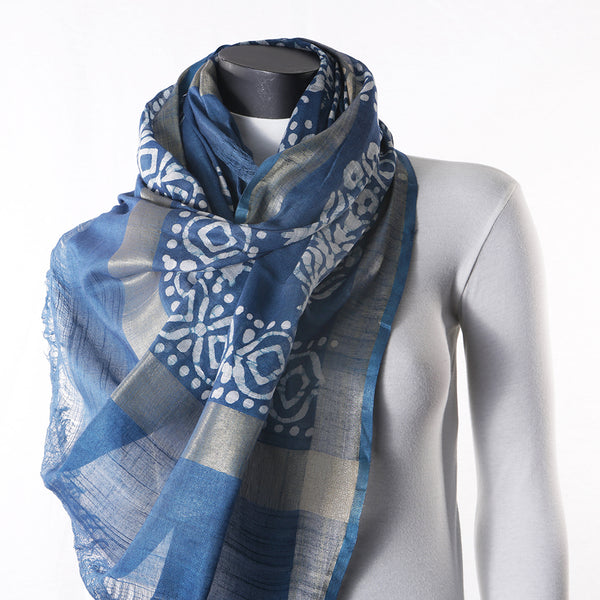 Blended Cotton Viscose Women's Scarf Batik Print Floral
