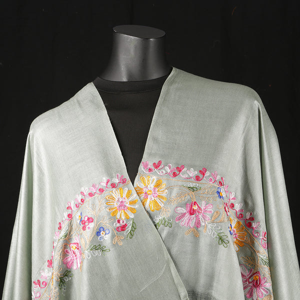 Hand Embroidered Soft Viscose Women's Scarf Large - Floral Lace