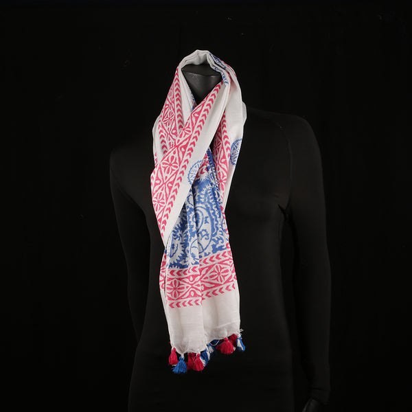 Blended Cotton Viscose Women's Scarf Batik Print large size, ideal for hijab or head scarf or for pairing with formal / informal outfits.