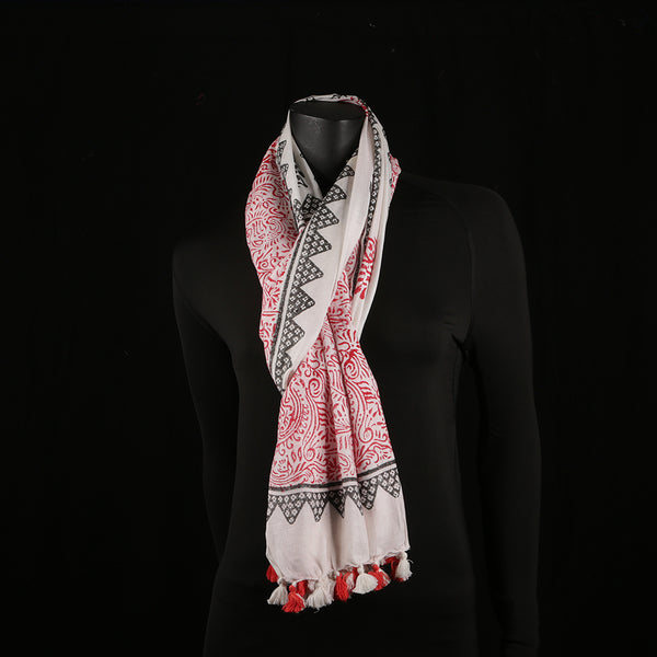 Blended Cotton Viscose Women's Scarf Batik Print large size, ideal for hijab or head scarf or for pairing with formal / informal outfits.