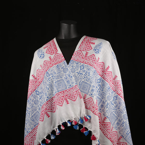 Blended Cotton Viscose Women's Scarf Batik Print large size, ideal for hijab or head scarf or for pairing with formal / informal outfits.