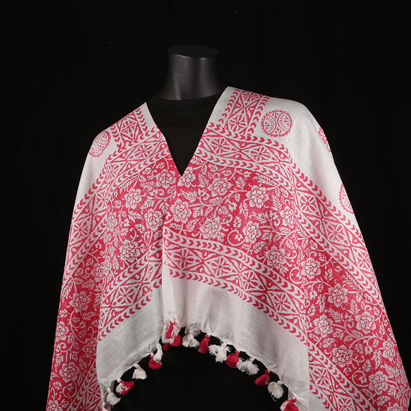 Blended Cotton Viscose Women's Scarf Batik Print large size, ideal for hijab or head scarf or for pairing with formal / informal outfits.