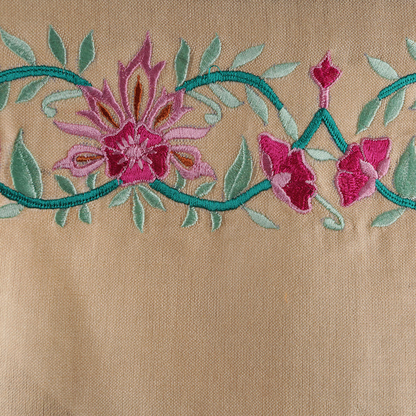 Hand Embroidered Soft Viscose Women's Scarf Large - Peach Lace