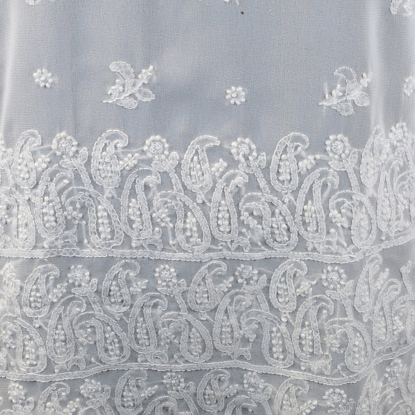 Women Top Shirt Kurta Handmade Embroidery Summer Spring Georgette Synthetic