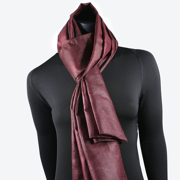 Women's Raw Silk Scarf Rosewood Red