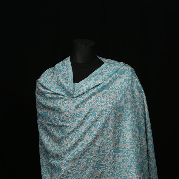 Handwoven Pashmina Shawl / Scarf / Stole - Light Blue