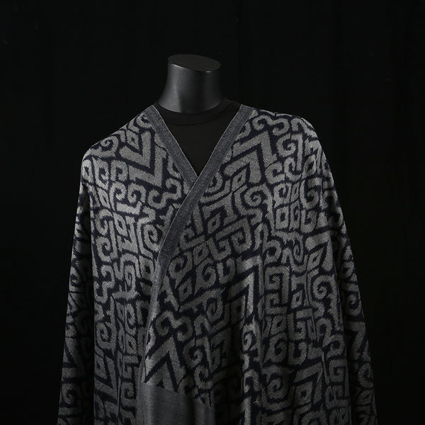 Hand woven Pashmina Shawl / Scarf / Stole - Steel Grey Kani