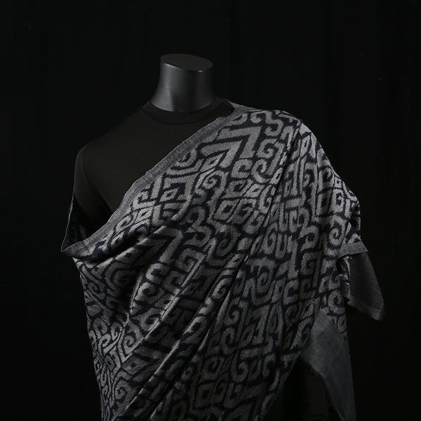 Hand woven Pashmina Shawl / Scarf / Stole - Steel Grey Kani