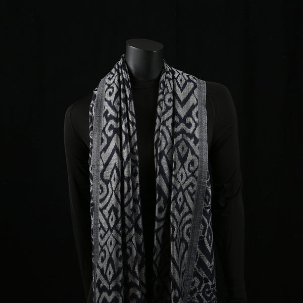 Hand woven Pashmina Shawl / Scarf / Stole - Steel Grey Kani