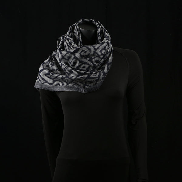 Hand woven Pashmina Shawl / Scarf / Stole - Steel Grey Kani