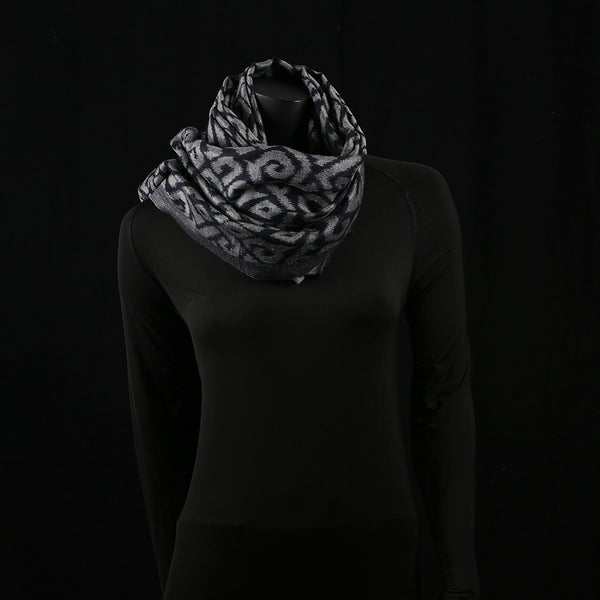 Hand woven Pashmina Shawl / Scarf / Stole - Steel Grey Kani
