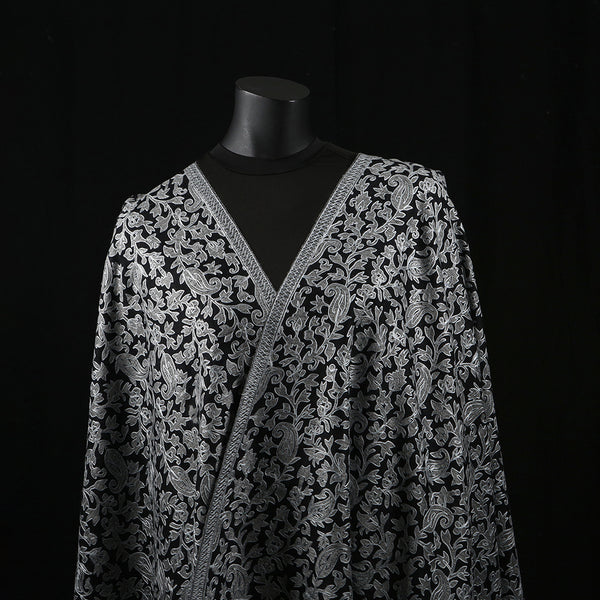 Handwoven Pashmina Shawl / Scarf / Stole - Black Kani