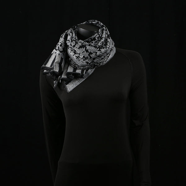 Handwoven Pashmina Shawl / Scarf / Stole - Black Kani