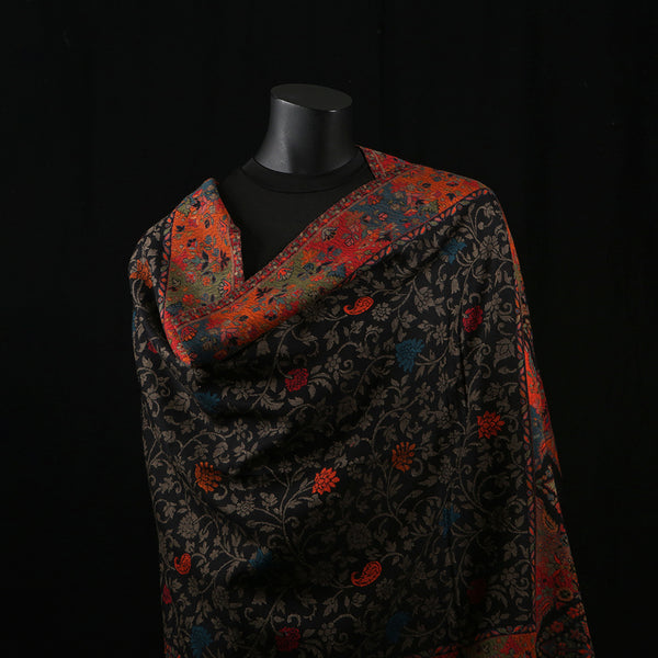 Handwoven Pashmina Shawl / Scarf / Stole- Kari Black