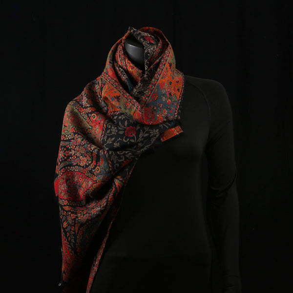 Handwoven Pashmina Shawl / Scarf / Stole- Kari Black