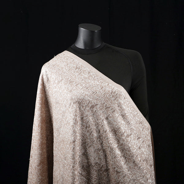 Handwoven Pashmina Shawl / Scarf / Stole - Kani Alabster Cream