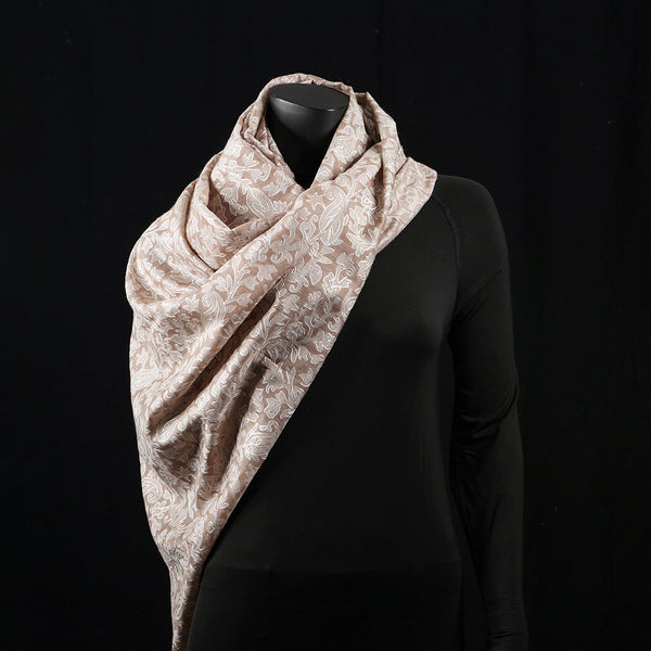 Handwoven Pashmina Shawl / Scarf / Stole - Kani Alabster Cream