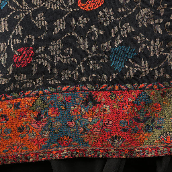 Handwoven Pashmina Shawl / Scarf / Stole- Kari Black
