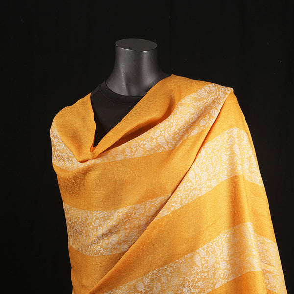 Handmade Pashmina Ladies Shawl / Scarf - Mustard Stripes