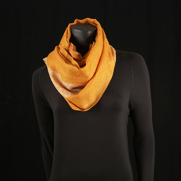 Handmade Pashmina Ladies Shawl / Scarf - Mustard Stripes
