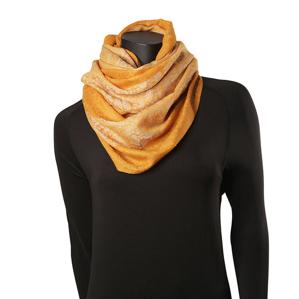 Handmade Pashmina Ladies Shawl / Scarf - Mustard Stripes