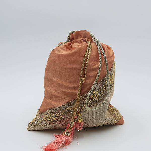 Handmade Potli Bag - Salmon Pink