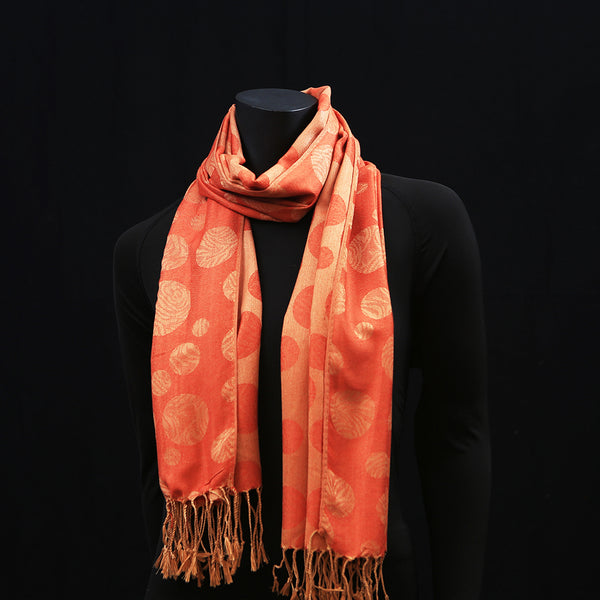 Cashmere Silk Scarf - Orange Glow