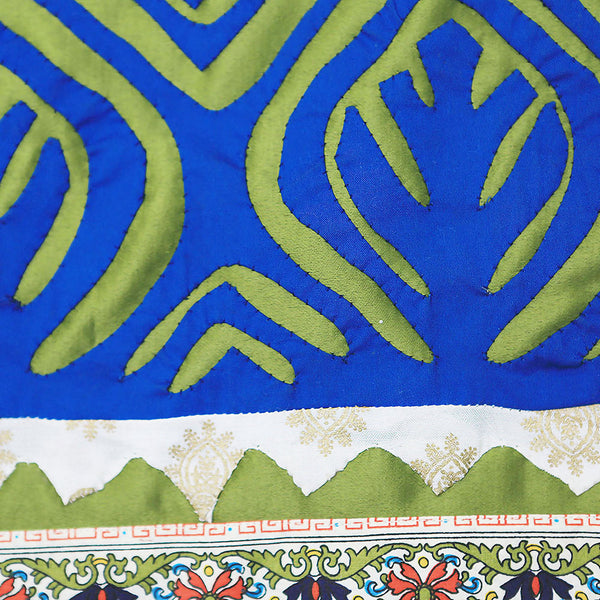 Handmade Rilli Applique Satin  Decorative Throw Pillow & Cushion Cover 18 x 18 inches