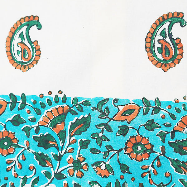 Handmade Blockprint Cotton  Decorative Throw Pillow & Cushion Cover 18 x 18 inches Paisley Print