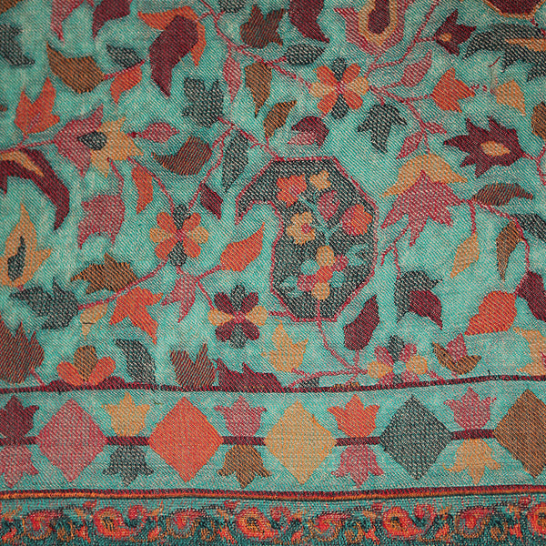 Handmade Pashmina Ladies Shawl / Scarf - Emerald Jaal