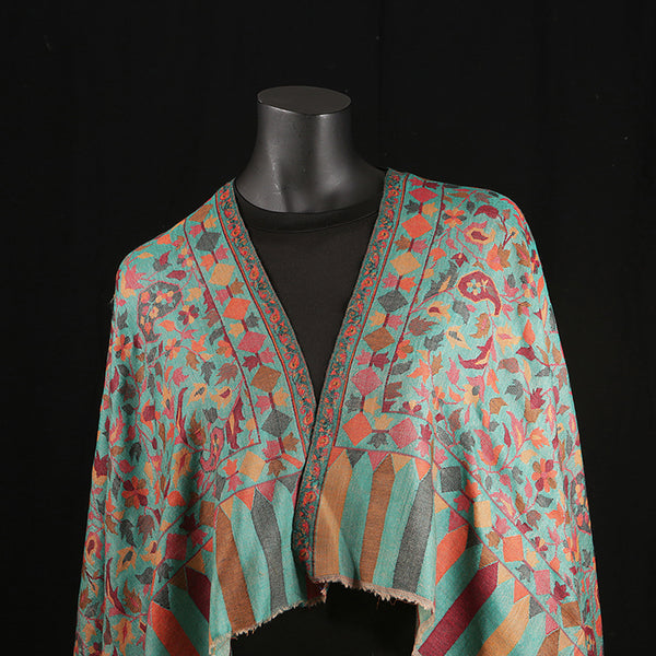 Handmade Pashmina Ladies Shawl / Scarf - Emerald Jaal