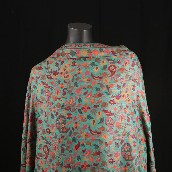 Handmade Pashmina Ladies Shawl / Scarf - Emerald Jaal