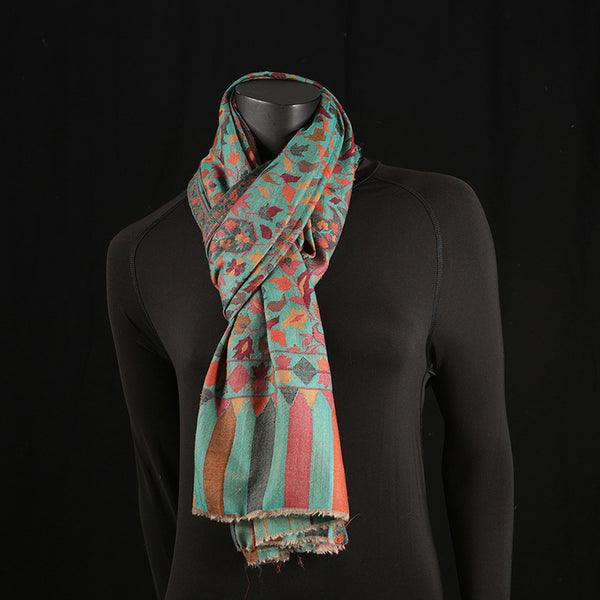 Handmade Pashmina Ladies Shawl / Scarf - Emerald Jaal